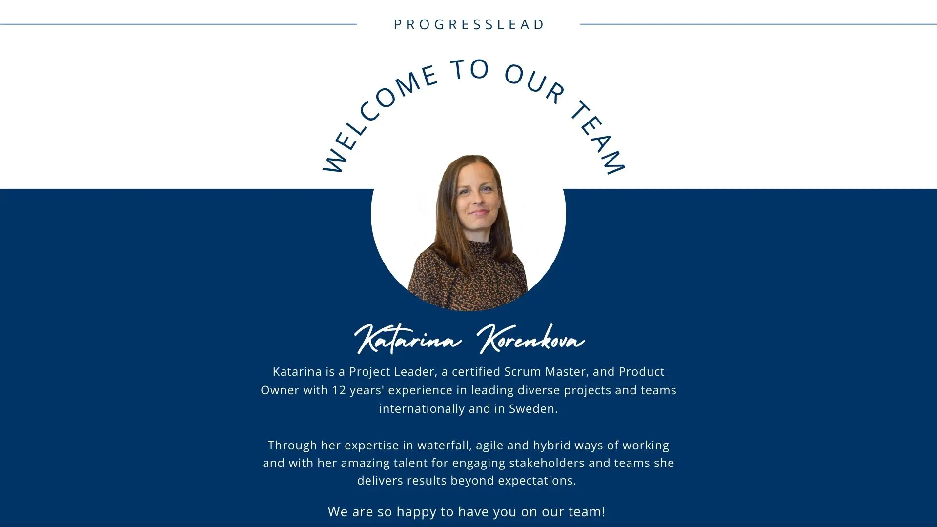 Du visar för närvarande ProgressLEAD welcomes Katarina Korenkova!