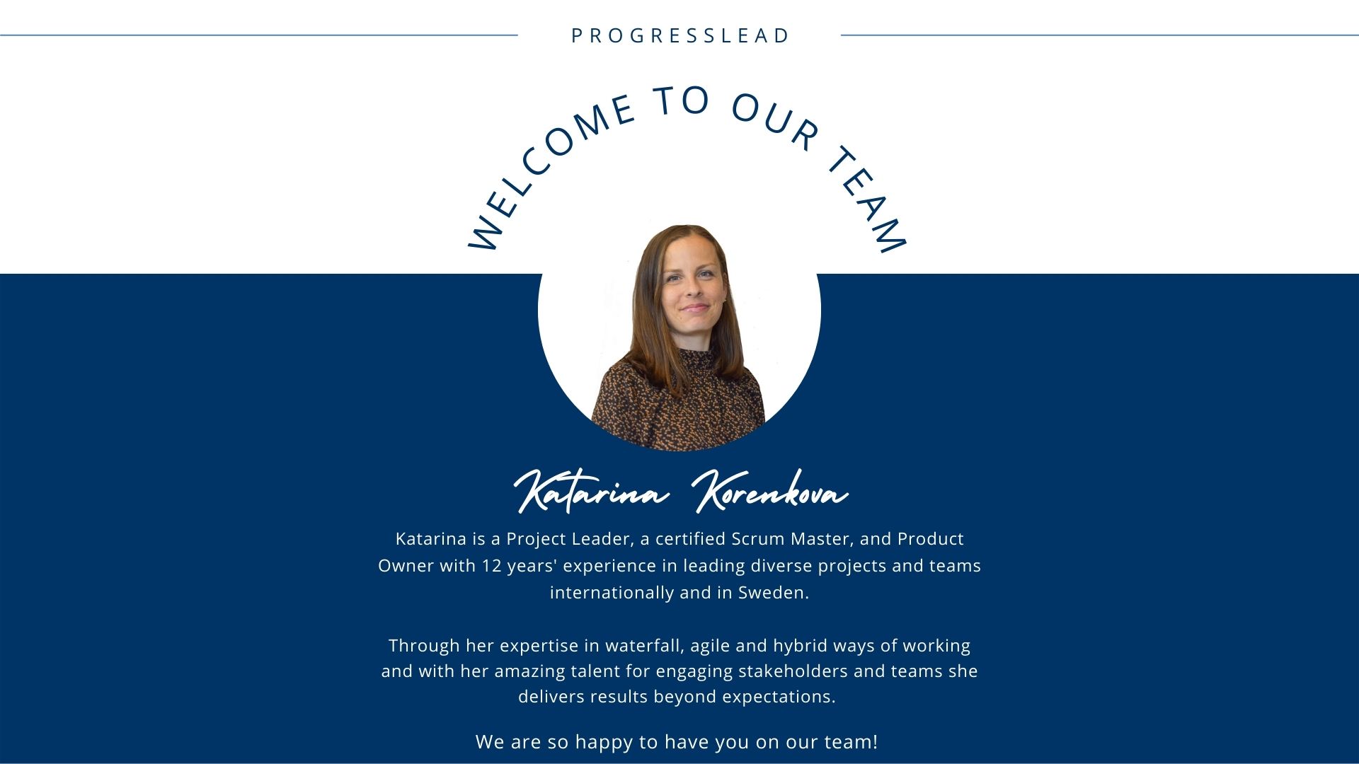 Du visar för närvarande ProgressLEAD welcomes Katarina Korenkova!